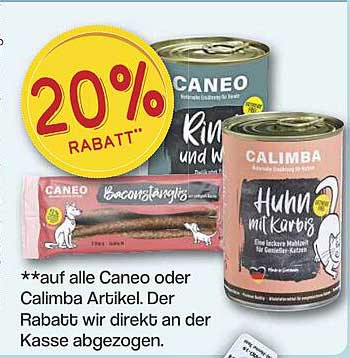 20% Rabatt auf alle Caneo oder Calimba Artikel