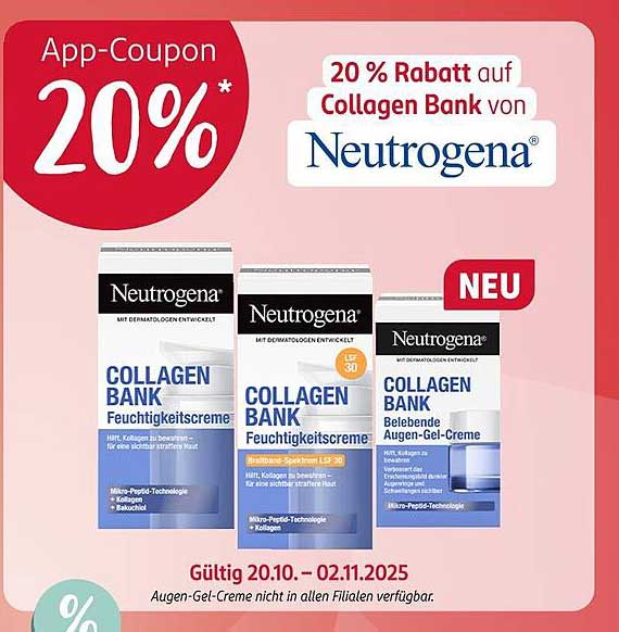 20 % Rabatt auf Collagen Bank von Neutrogena