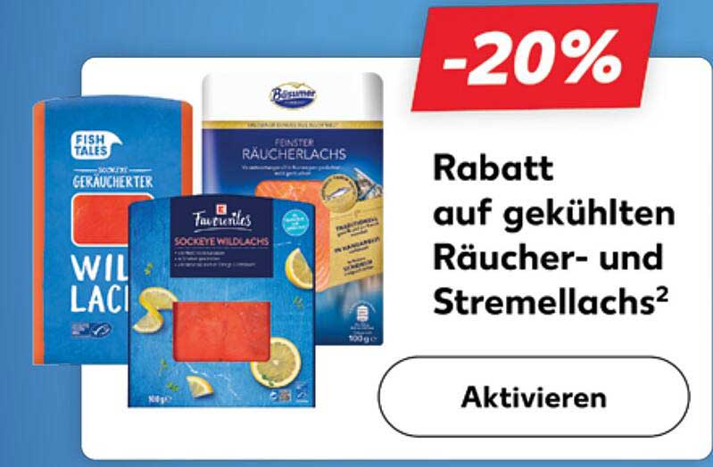 20% Rabatt auf gekühlten Räucher- und Stremlachs