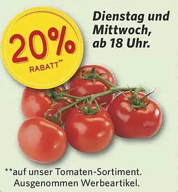 20% Rabatt auf unser Tomaten-Sortiment