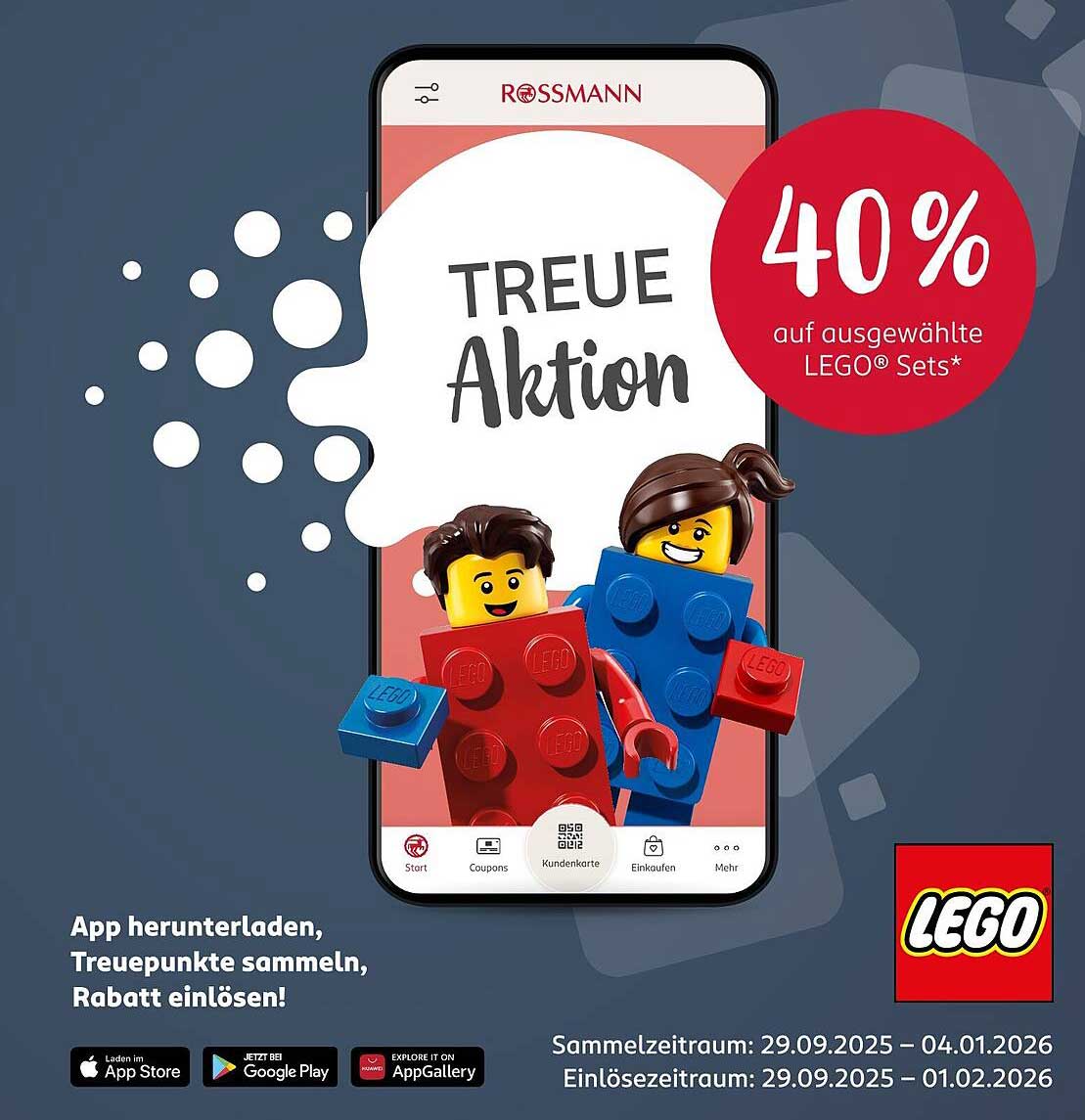 40 % Rabatt auf ausgewählte LEGO® Sets bei Rossmann