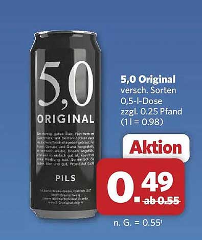 5,0 Original - Pils in der 0,5-l-Dose