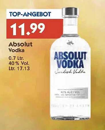 Absolut Vodka 0.7 Ltr. - Top-Angebot zum Sparpreis!