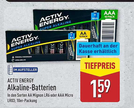 ACTIV ENERGY Alkaline-Batterien 10er-Packung