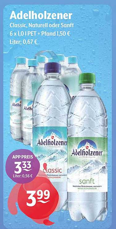 Adelholzer Mineralwasser 6 x 1,0 l PET