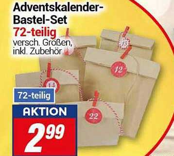 Adventskalender-Bastel-Set 72-teilig