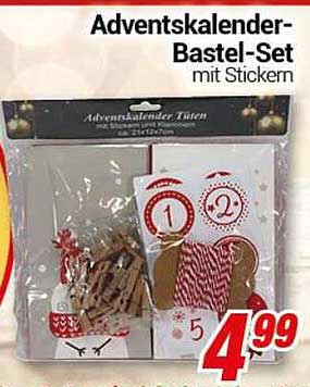 Adventskalender-Bastel-Set mit Stickern