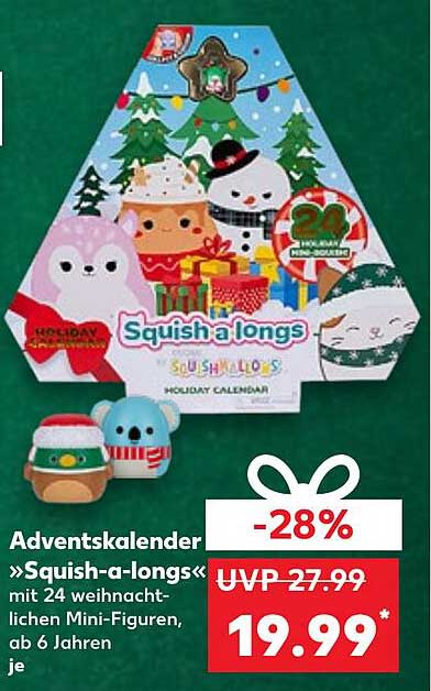 Adventskalender »Squish-a-longs« mit 24 weihnachtlichen Mini-Figuren, ab 6 Jahren
