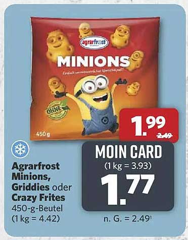 Agrarfrost Minions, Griddies oder Crazy Frites - 450 g Beutel