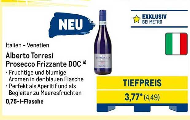 Alberto Torresi Prosecco Frizzante DOC 0,75-l-Flasche