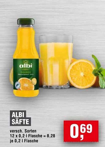 ALBI Säfte - Verschiedene Sorten 0,2 L Flasche