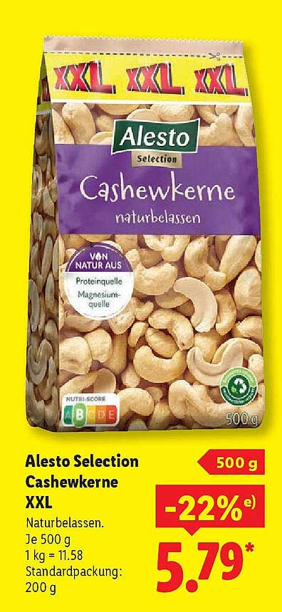 Alesto Selection Cashewkerne naturbelassen 500 g