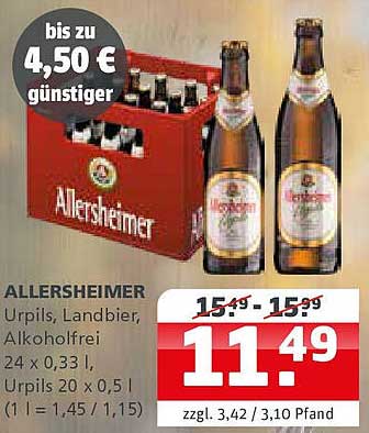 ALLERSHEIMER Urpils, Landbier, Alkoholfrei - 24 x 0,33 l