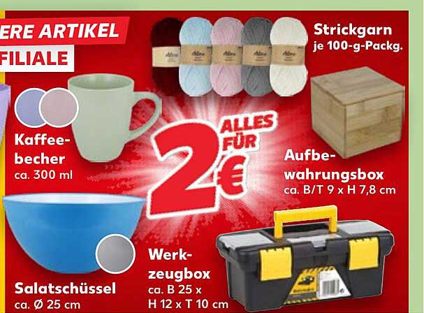 Alles für 2 € - Auswahl an nützlichen Artikeln