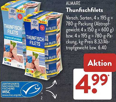 ALMARE Thunischfilets 4 x 195 g