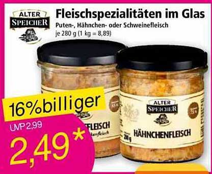 ALTER SPEICHER Fleischspezialitäten im Glas - Hähnchenfleisch