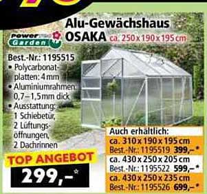 Alu-Gewächshaus OSAKA