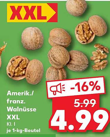 Amerik./franz. Walnüsse XXL Kl. I je 1-kg-Beutel