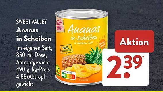 Ananas in Scheiben - Sweet Valley