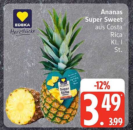 Ananas Super Sweet aus Costa Rica - Kl. I St.