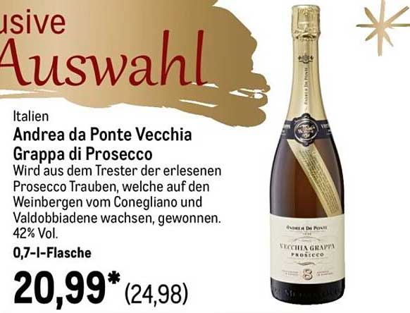 Andrea da Ponte Vecchia Grappa di Prosecco