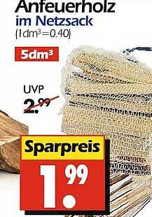 Anfeuerholz im Netzsack
