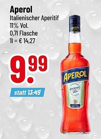 Aperol – Italienischer Aperitif 11% Vol. 0,71 Flasche