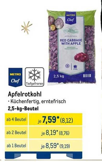 Apfelrotkohl - Küchenkraft aus der Tiefkühltruhe