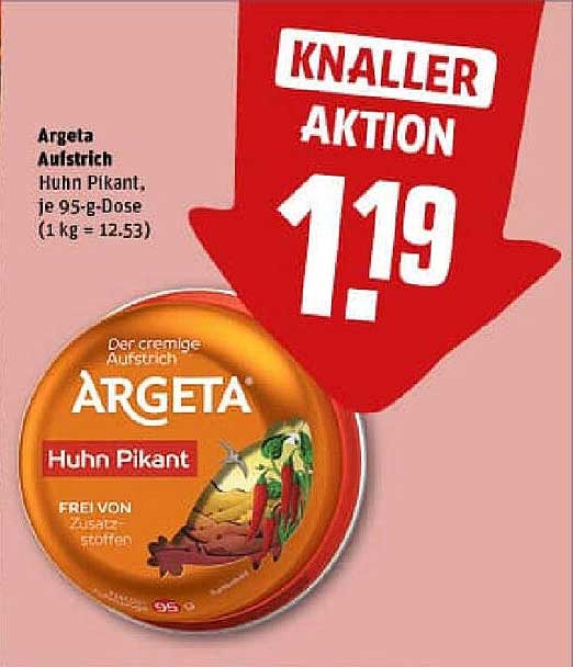 Argeta Aufstrich Huhn Pikant, 95-g-Dose