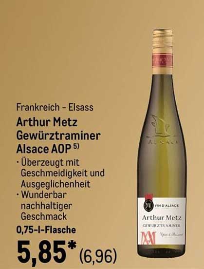 Arthur Metz Gewürztraminer Alsace AOP - 0,75 l-Flasche