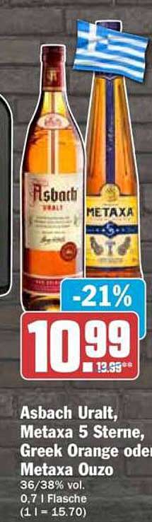 Asbach Uralt, Metaxa 5 Sterne, Greek Orange oder Metaxa Ouzo