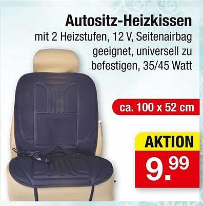 Autositz-Heizkissen mit 2 Heizstufen und Seitenairbag geeignet