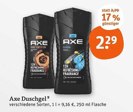 Axe Duschgel - Verschiedene Sorten für nur 2,29 €