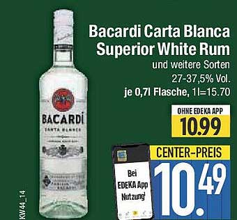 Bacardi Carta Blanca Superior White Rum 0,7l