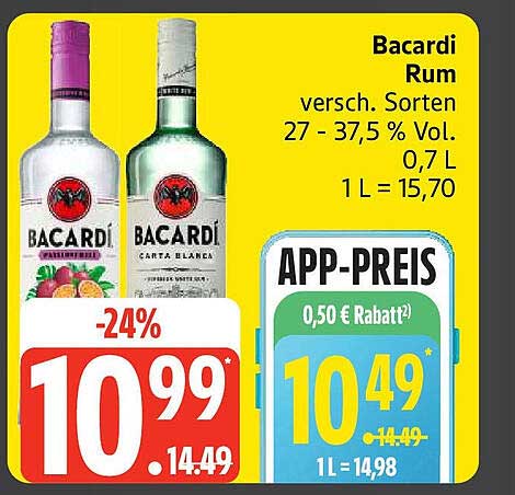 Bacardi Rum - Verschiedene Sorten 0,7 L