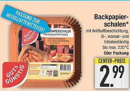 Backpapier-Schalen 50er Packung