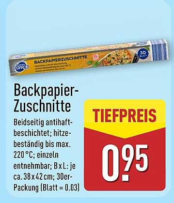 Backpapier-Zuschnitte