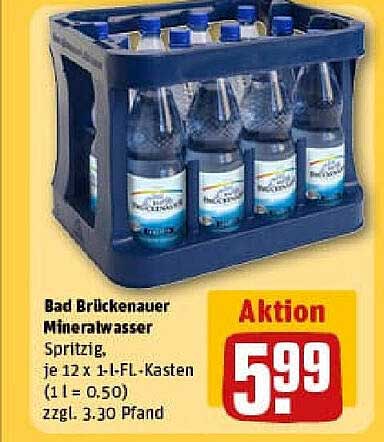 Bad Brückenauer Mineralwasser Spritzig, 12 x 1-L-FL-Kasten