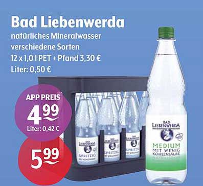 Bad Liebenwerda natürliches Mineralwasser 12 x 1,0 l PET