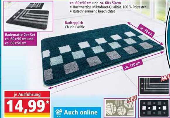 Badematte 2er-Set – Churin Pacific