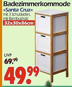 Badezimmerkommode "Santa Cruz" mit 3 Schubladen
