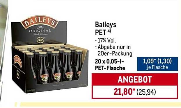 Baileys PET 20 x 0,05 l - Der Original Irish Cream