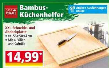 Bambus-Küchenhelfer – XXL-Schneide- und Abdeckplatte