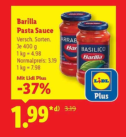 Barilla Pasta Sauce - Verschiedene Sorten
