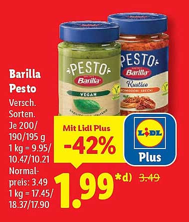 Barilla Pesto - Verschiedene Sorten