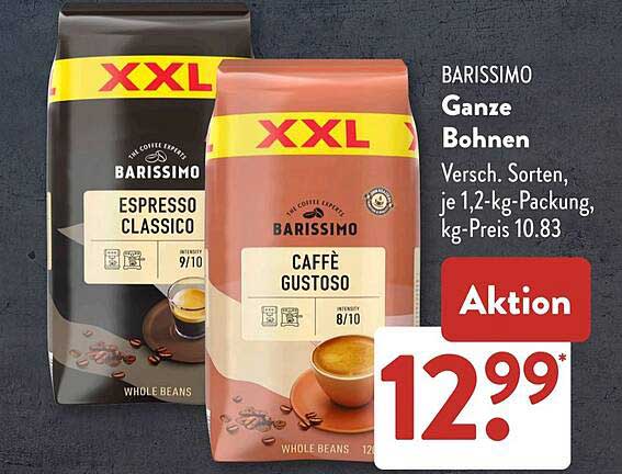 BARISSIMO Ganze Bohnen - Espresso Classico und Caffè Gustoso