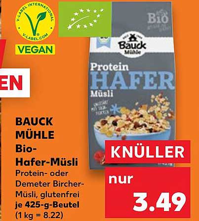 BAUCK MÜHLE Bio-Hafer-Müsli Protein- oder Demeter Bircher-Müsli, glutenfrei