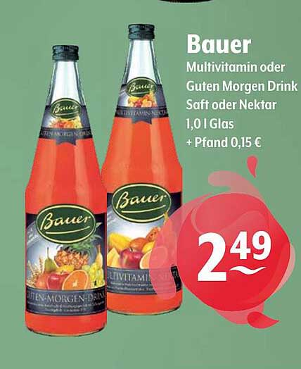 Bauer Multivitamin oder Guten Morgen Drink Saft oder Nektar 1,0 l