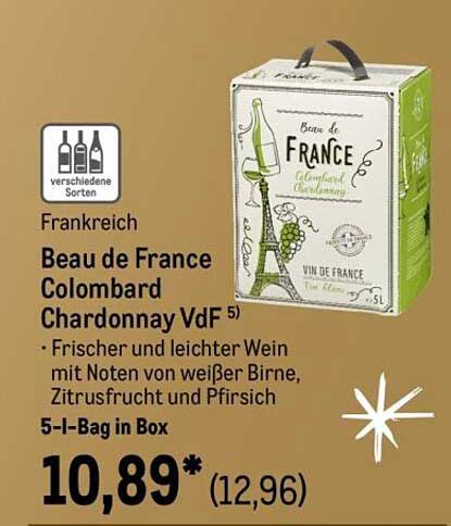 Beau de France Colombard Chardonnay VdF 5l Bag in Box