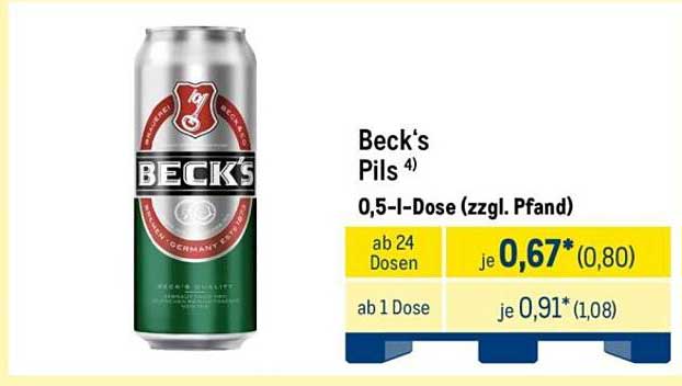 Beck's Pils 0,5 l Dose (zzgl. Pfand)